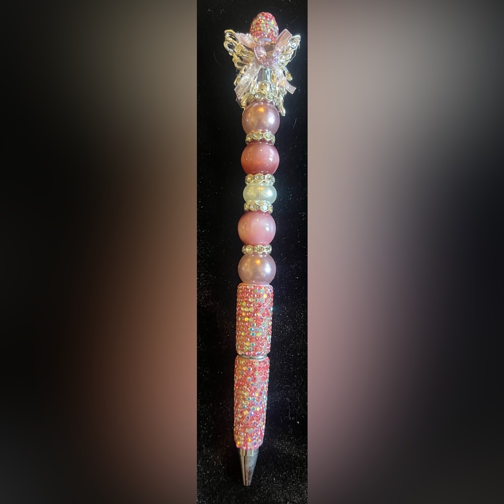 Embellished Handmade Colorful Beaded Pen with Crystal Top Extended Size